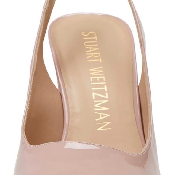 Stuart Weitzman Curveblock Patent Slingback Pumps Size 38.5 - Picture 4 of 5